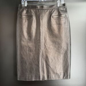 AGNES agnès b. Paris Made in France Black Leather Pencil Skirt Pockets 12